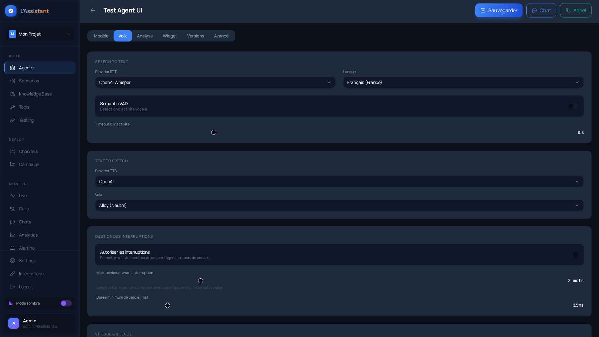 Configuration avancee